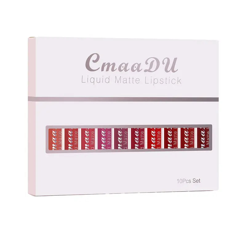 VelvetStay™ Lip Set 💄 10 Matte Shades, All-Day Wear