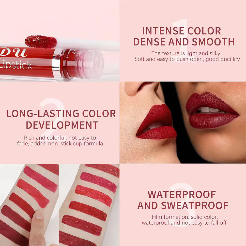 VelvetStay™ Lip Set 💄 10 Matte Shades, All-Day Wear