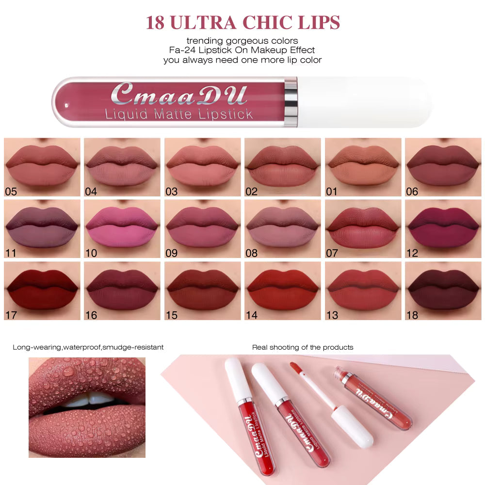 VelvetStay™ Lip Set 💄 10 Matte Shades, All-Day Wear
